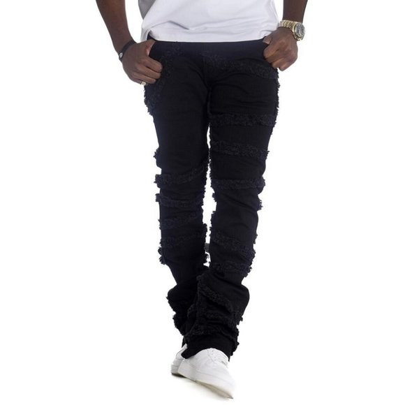 🆕 FROST LEON STACK JEANS - BLACK - MEN - WAIST SIZE: 30-42 - Picture 1 of 4